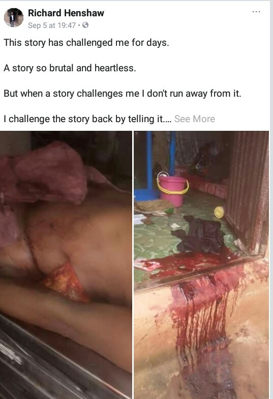 Graphic: “Her intestines spilled out from the hole in her belly”- Nigerian man shares heartbreaking story of woman stabbed to death by her husband